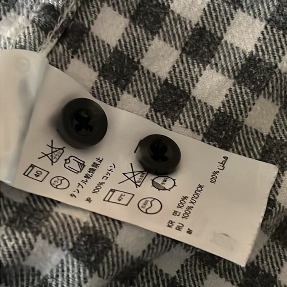 H&M Grey White flannel Shaket Shirt XL - Picture 5 of 6